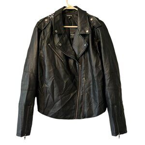 Torrid 2 Moto Jacket Women‎ Cropped Black Floral Faux Leather Designer Modern